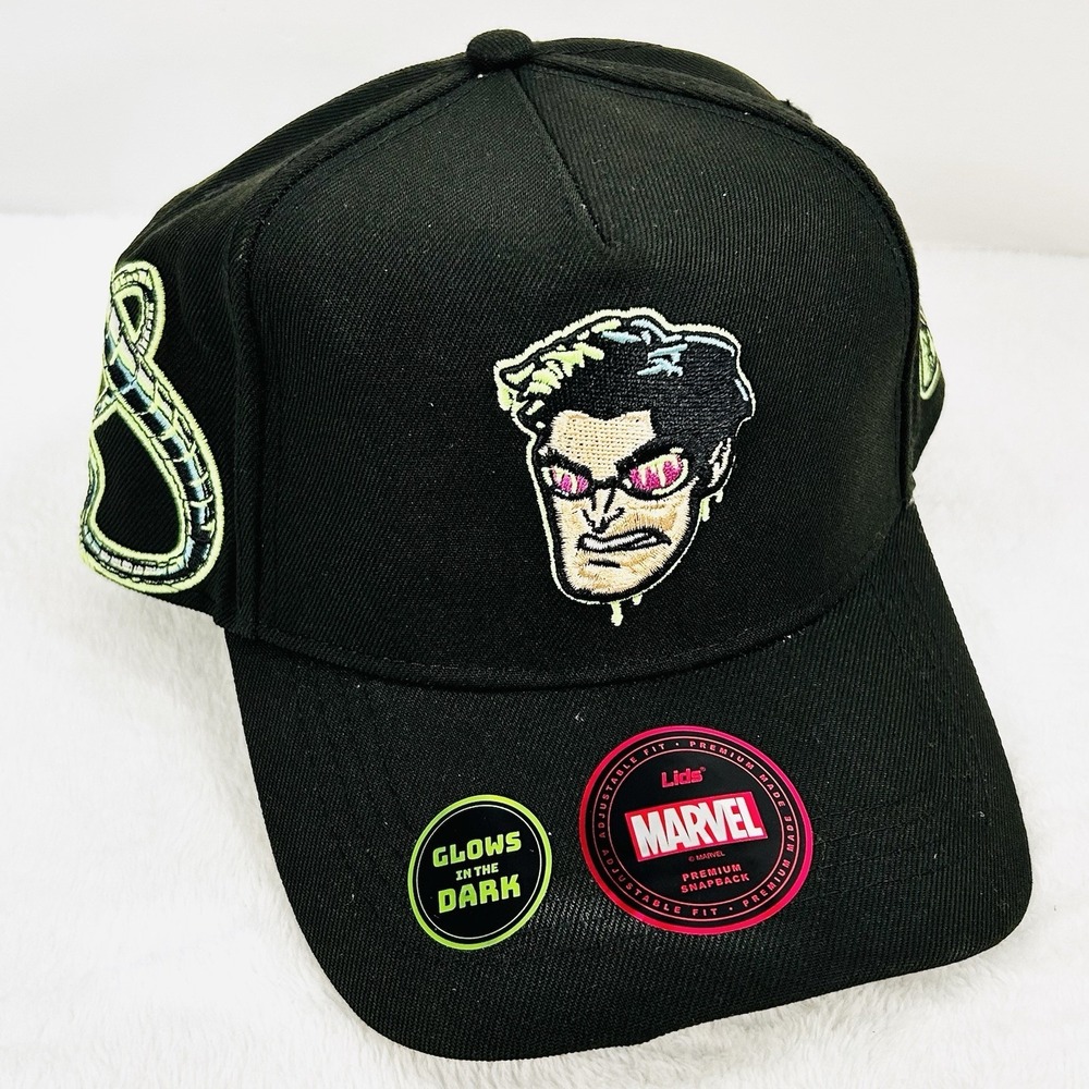 Dr.‎ Octopus Marvel Glow in the Dark A-Frame Hat Cap Snapback Adjustable Black